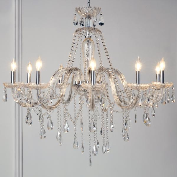 【美品通電確認済み】ZEKOO glass chandelier シャンデリエ HUOKU Alma 6-Light 24.8 in.W Silver and White Cluster Bubble