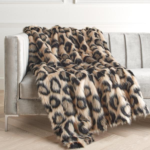 Leopard Oversized Throw - Black