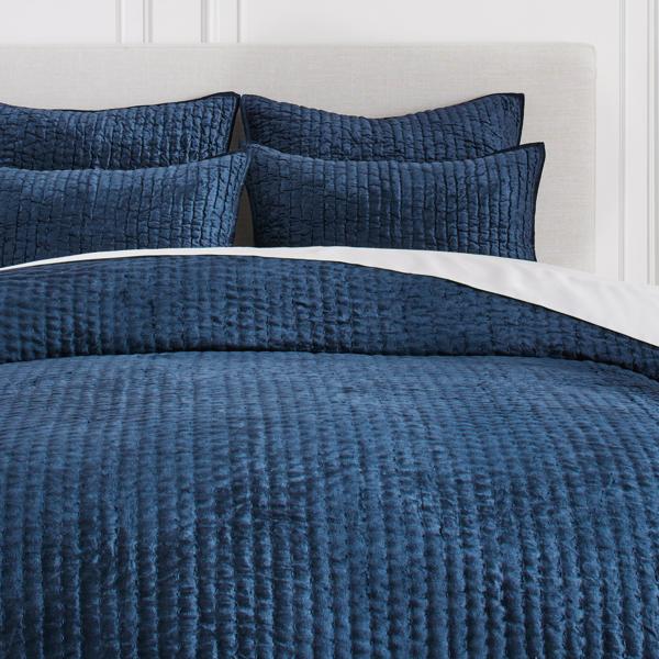 Mardon Velvet Bedding - Indigo