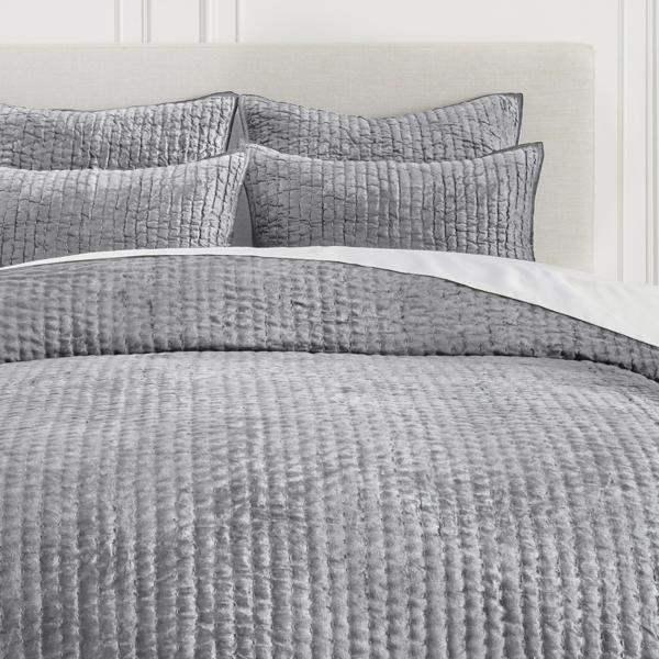 Mardon Velvet Bedding - Silver