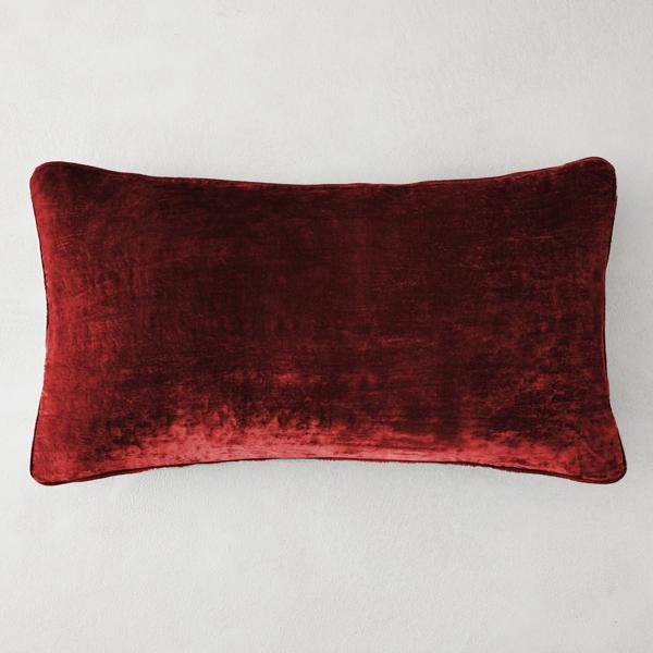 Shelby Silk Velvet Pillow 14" x 26" - Red Clay