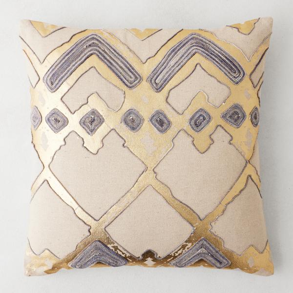 Aura Pillow 20" - Natural/Gold
