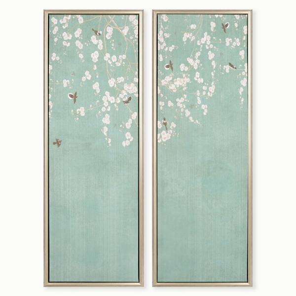 White Blossoms - Set of 2
