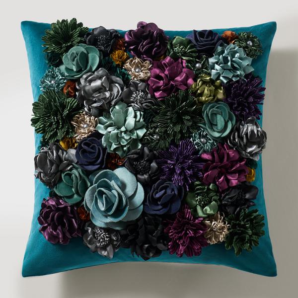 Posy Pillow 18" -  Cerulean