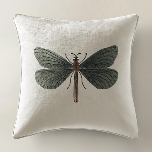 Beaded Dragonfly Pillow - 20"
