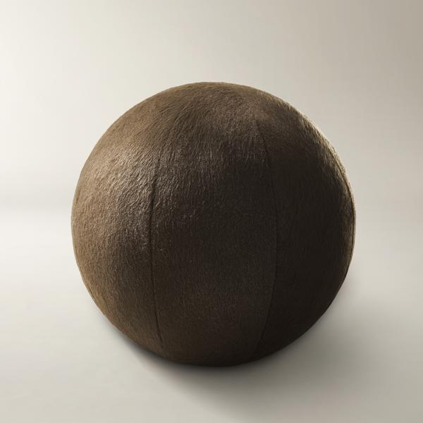 Maeve Felted Wool Ball Pillow 12" - Chocolate