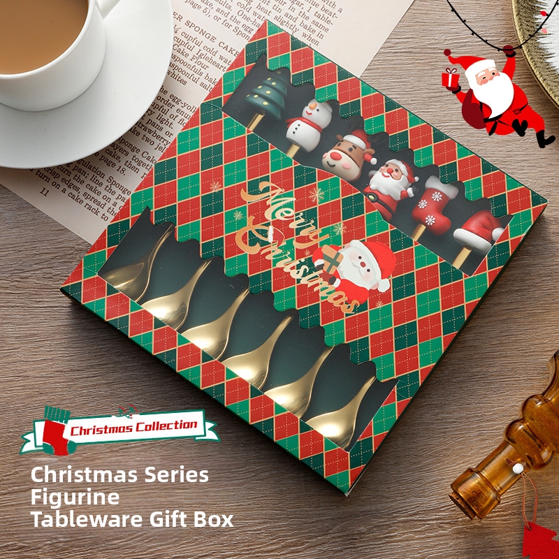🎄 6-Piece Christmas Decorative Utensil Set – Spoon, Fork, Teaspoon, Coffee Spoon, Dinner Fork & Dessert Spoon!