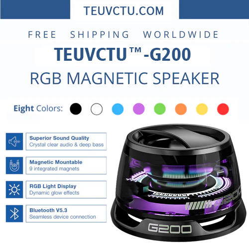 Magnetic Speakers  –  Sound with Waterproof Bass & RGB Glow