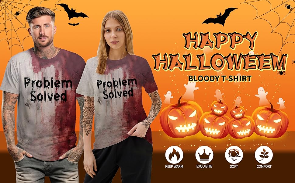 Problem Solved Bloody Shirt Problem Solved T Shirt Halloween Blood Horror Clothes Horror Tshirts