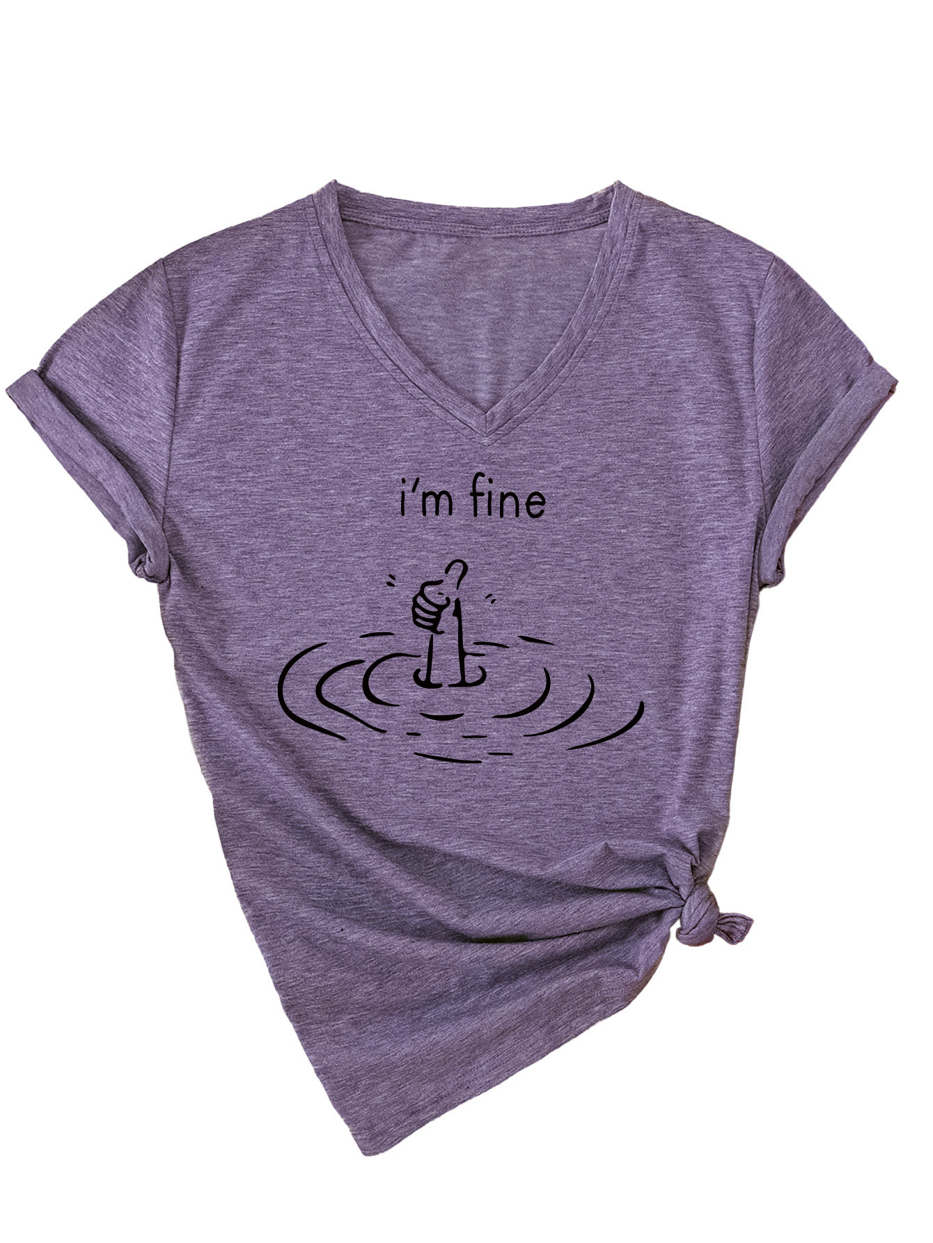 Women's I'm Fine Print T-Shirt