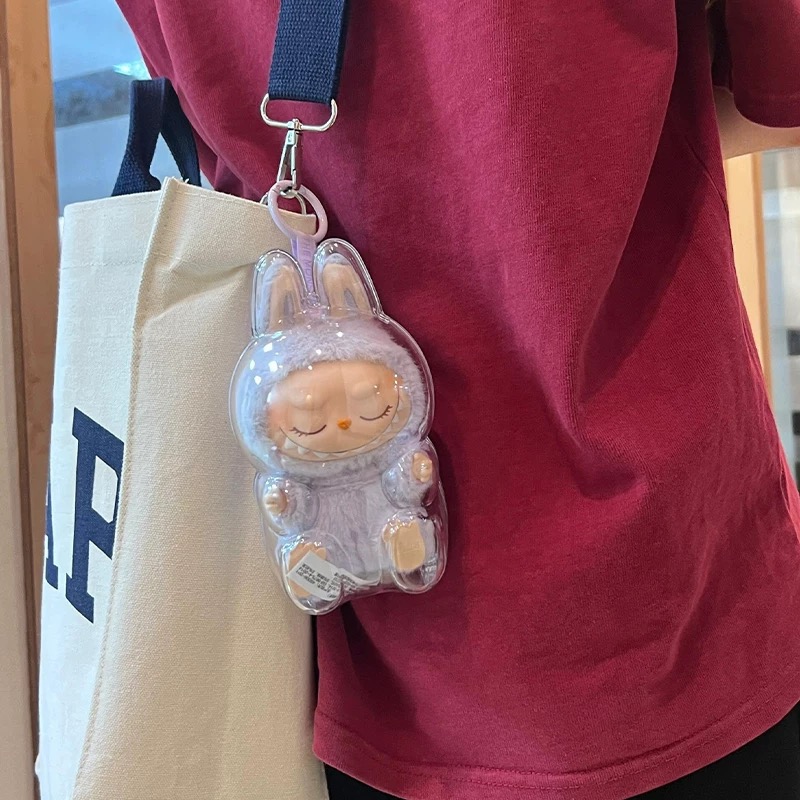 🎉Transparent Protective Cover for Labubu Plush Figure Doll, The Monsters, Standing & Sitting