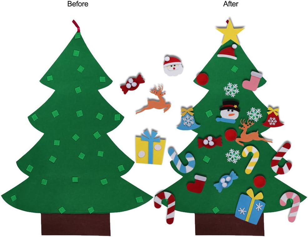 DIY Felt Christmas Tree Set with Ornaments for Kids