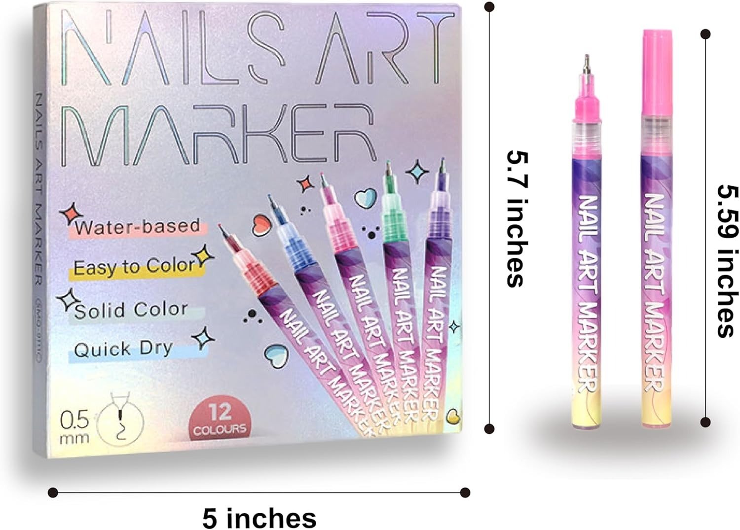 Hot Sale🎨12 Colors Nail Art Pens Set