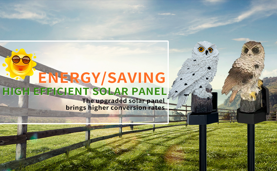 Solar owl garden decorative light