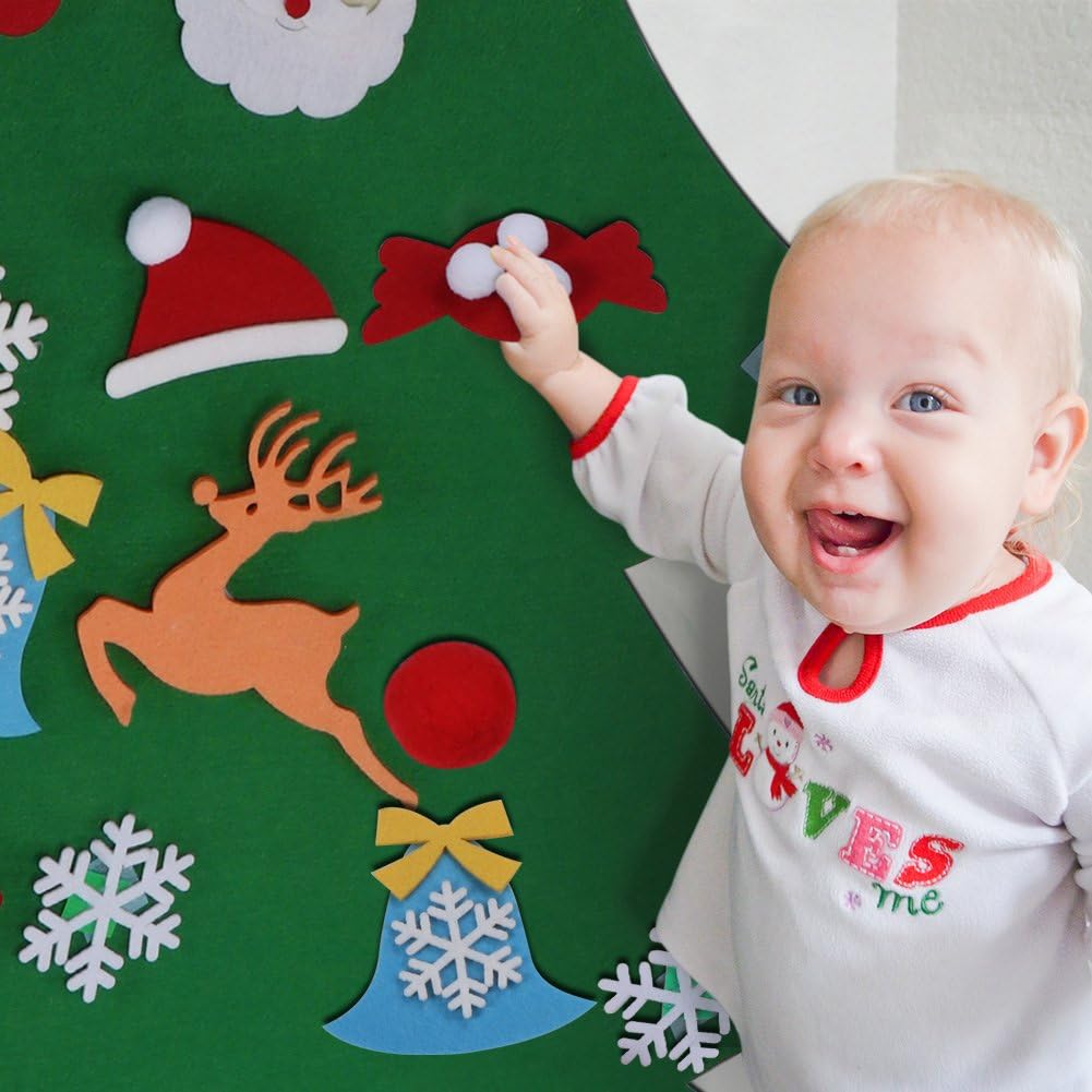 DIY Felt Christmas Tree Set with Ornaments for Kids