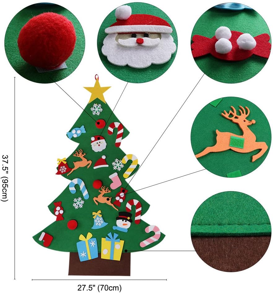 DIY Felt Christmas Tree Set with Ornaments for Kids
