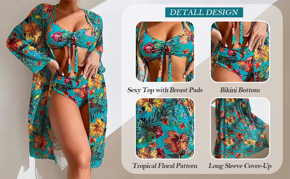 Bathing Suit with Long Cover Up