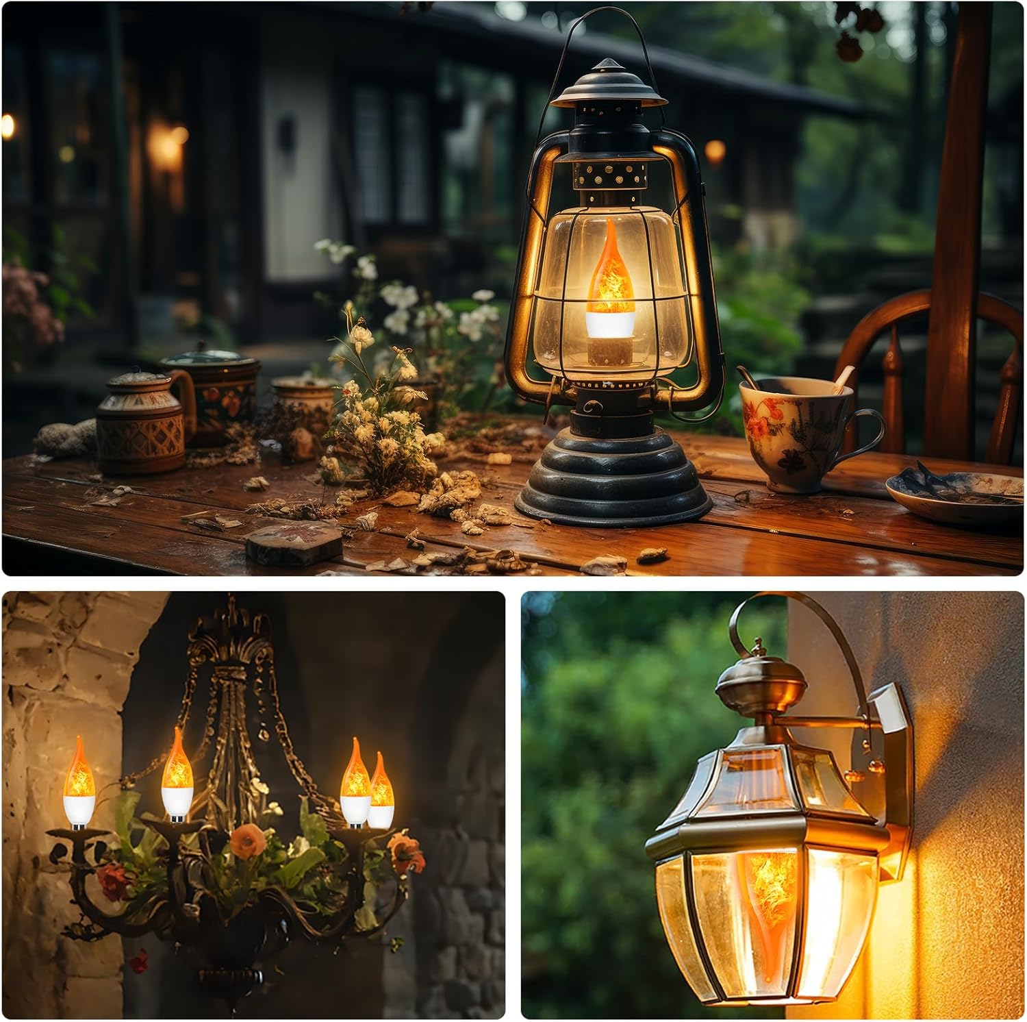 💡LED Flickering Flame Decoration Light Bulbs -Perfect Ambiance for Halloween Christmas