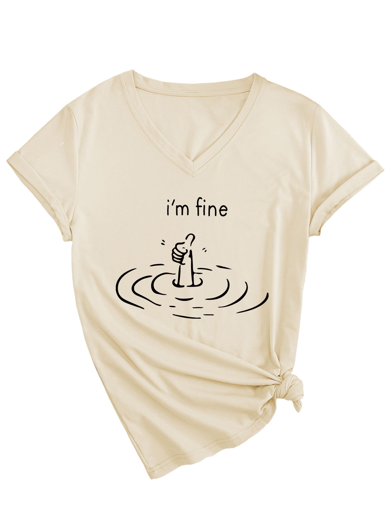 Women's I'm Fine Print T-Shirt