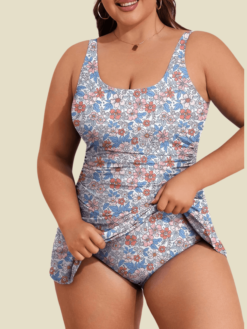🩱2025 Summer Seaside Trend Swimwear👙Women's Tummy Control Slim Fit Plus Size One Piece Swimsuit