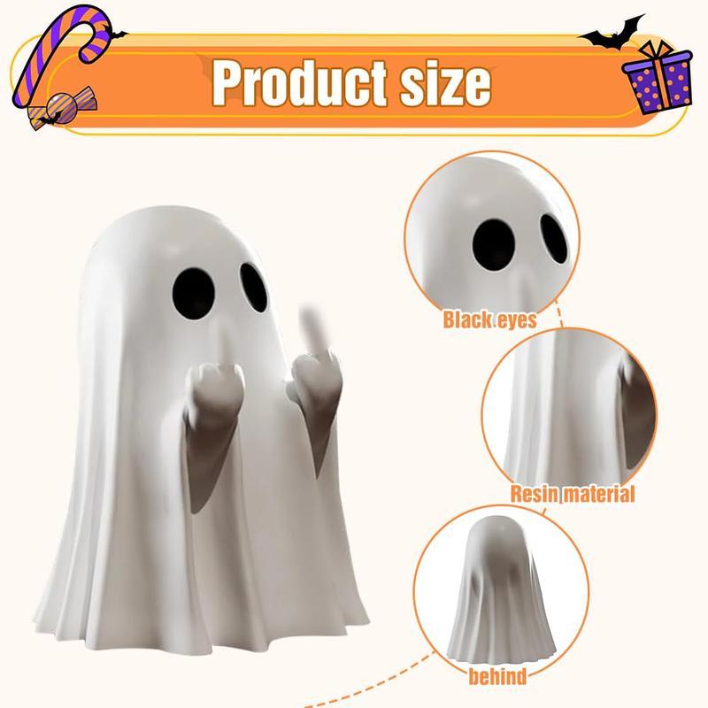Halloween ghost design desktop sculpture small ornaments, cute ghost decoration, horror resin sculpture, indoor and porch decoration