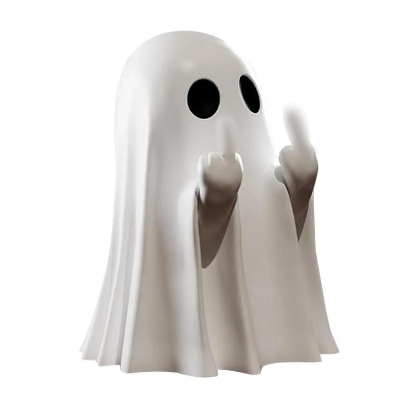 Halloween ghost design desktop sculpture small ornaments, cute ghost decoration, horror resin sculpture, indoor and porch decoration