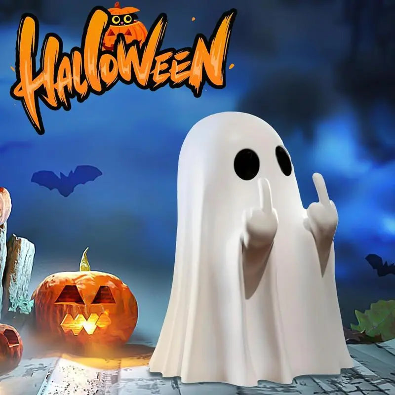 Halloween ghost design desktop sculpture small ornaments, cute ghost decoration, horror resin sculpture, indoor and porch decoration