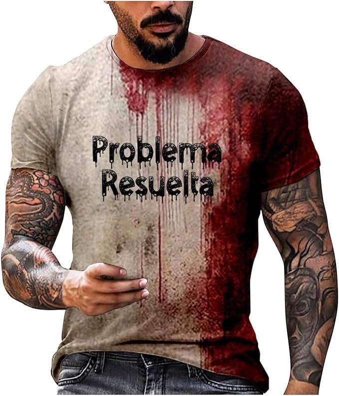 Men's/woman's Bloody Problem Solved Halloween Print T-Shirt