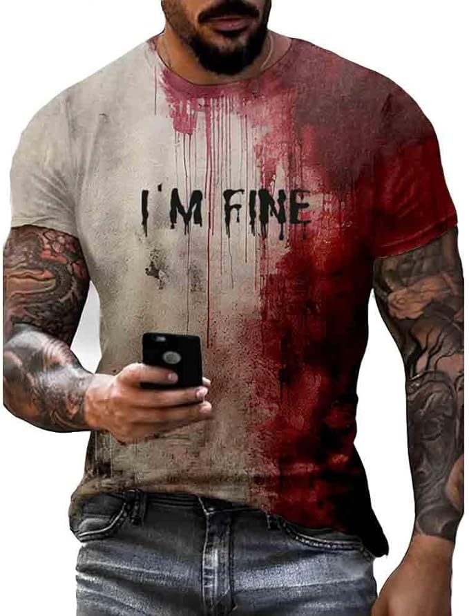 Men's/woman's Bloody Problem Solved Halloween Print T-Shirt