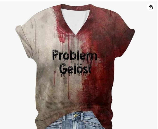 Men's/woman's Bloody Problem Solved Halloween Print T-Shirt