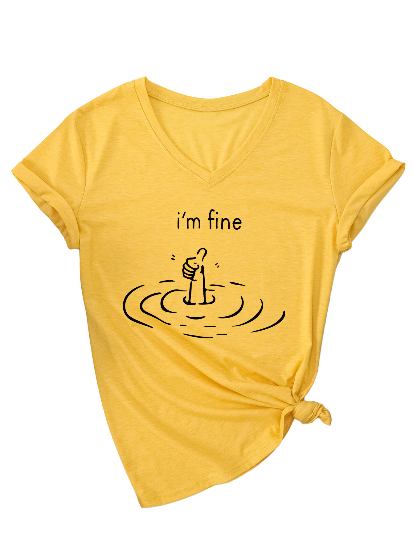 Women's I'm Fine Print T-Shirt