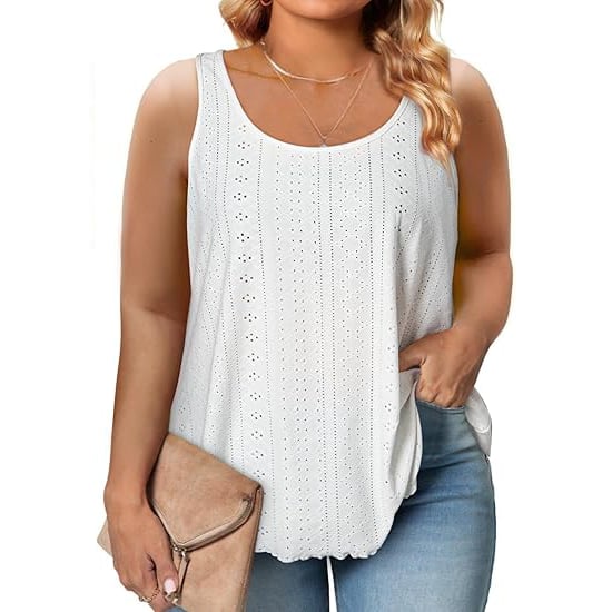 [Copy]#2025 Summer Best Sellers - Women's Embroidered Eyelet  Tank Tops