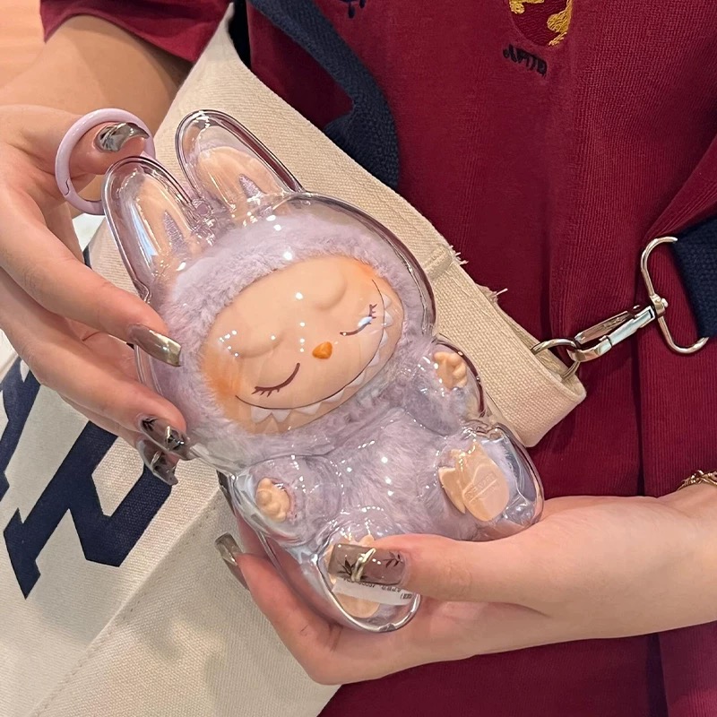 🎉Transparent Protective Cover for Labubu Plush Figure Doll, The Monsters, Standing & Sitting