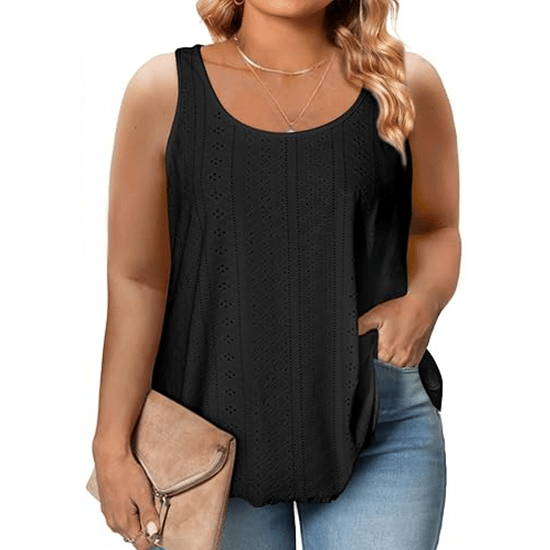 [Copy]#2025 Summer Best Sellers - Women's Embroidered Eyelet  Tank Tops