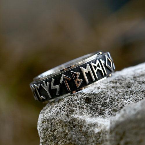 Buy 1 Get 1 Free🔥Retro Viking Rune Spin Anxiety Ring