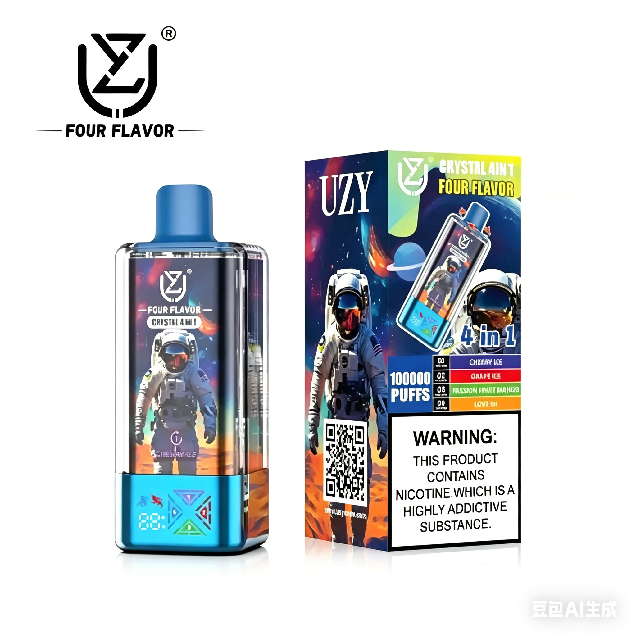 UZY 100K Puffs 4-in-1 Crystal | Wiederaufladbar | DE Lager