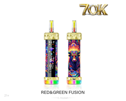 auf Lager  (CN) 70K E-Hookah Einweg Vape in DTL Mode mit Full Display zeigen Battreien & Lquid infos