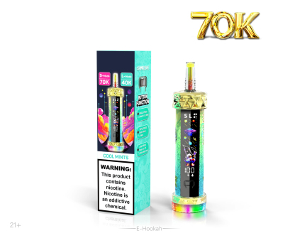 auf Lager  (CN) 70K E-Hookah Einweg Vape in DTL Mode mit Full Display zeigen Battreien & Lquid infos