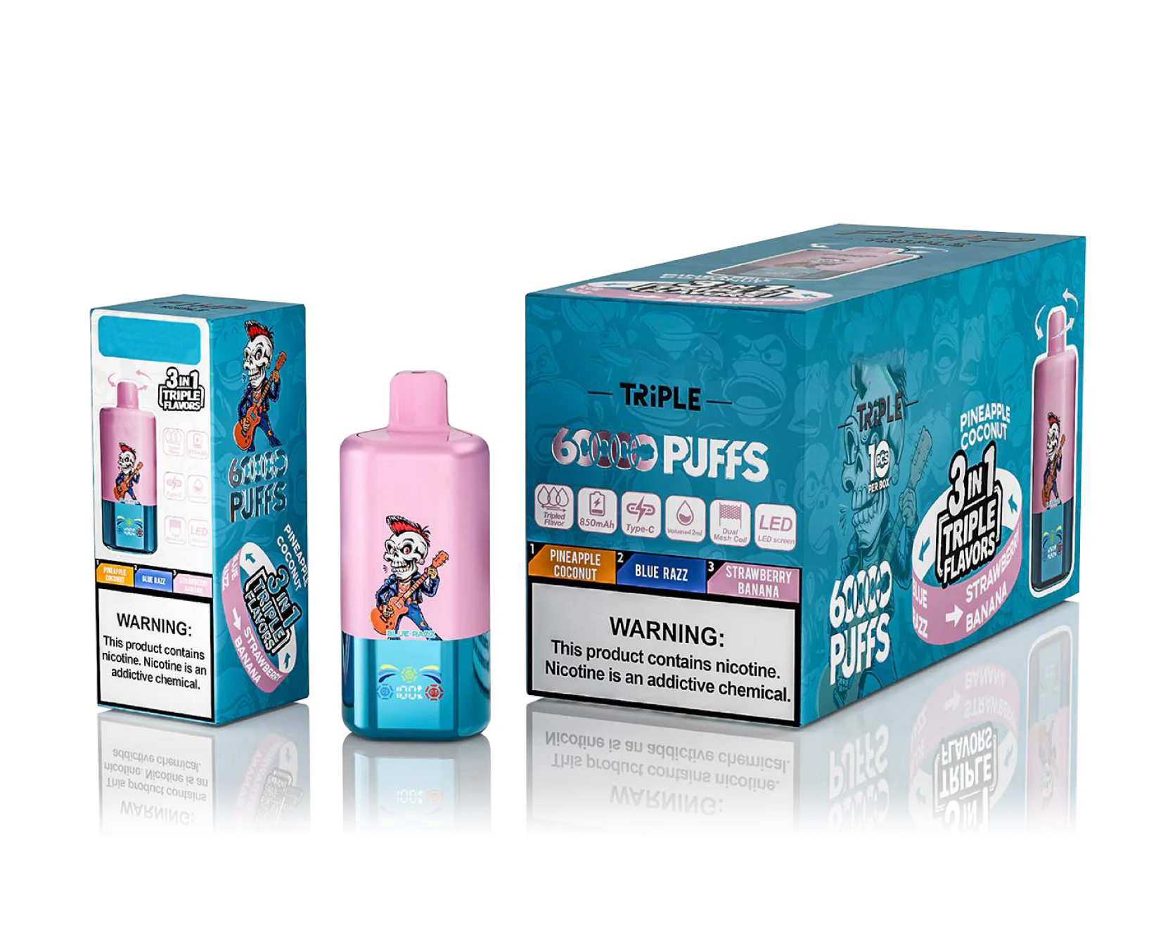 Auf Lager (EU) 3 in 1, 60K groß Zügen Einweg Vape