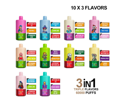 Auf Lager (EU) 3 in 1, 60K groß Zügen Einweg Vape