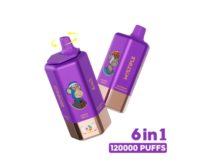 Auf Lager (EU) 6 in 1, 120K groß Zügen Einweg Vape