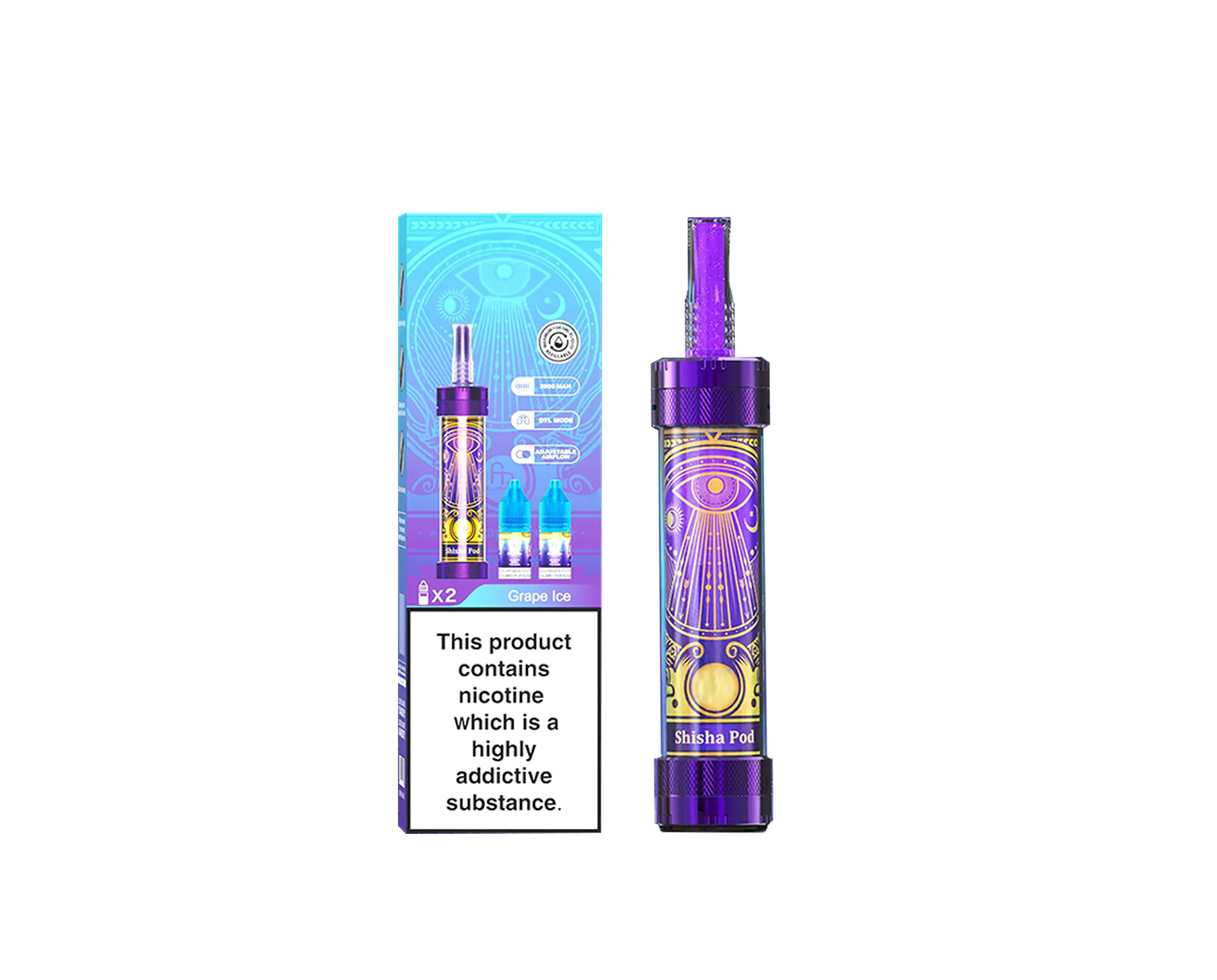 Shisha Pod DTL 0.4ohm refillable Podsystem 