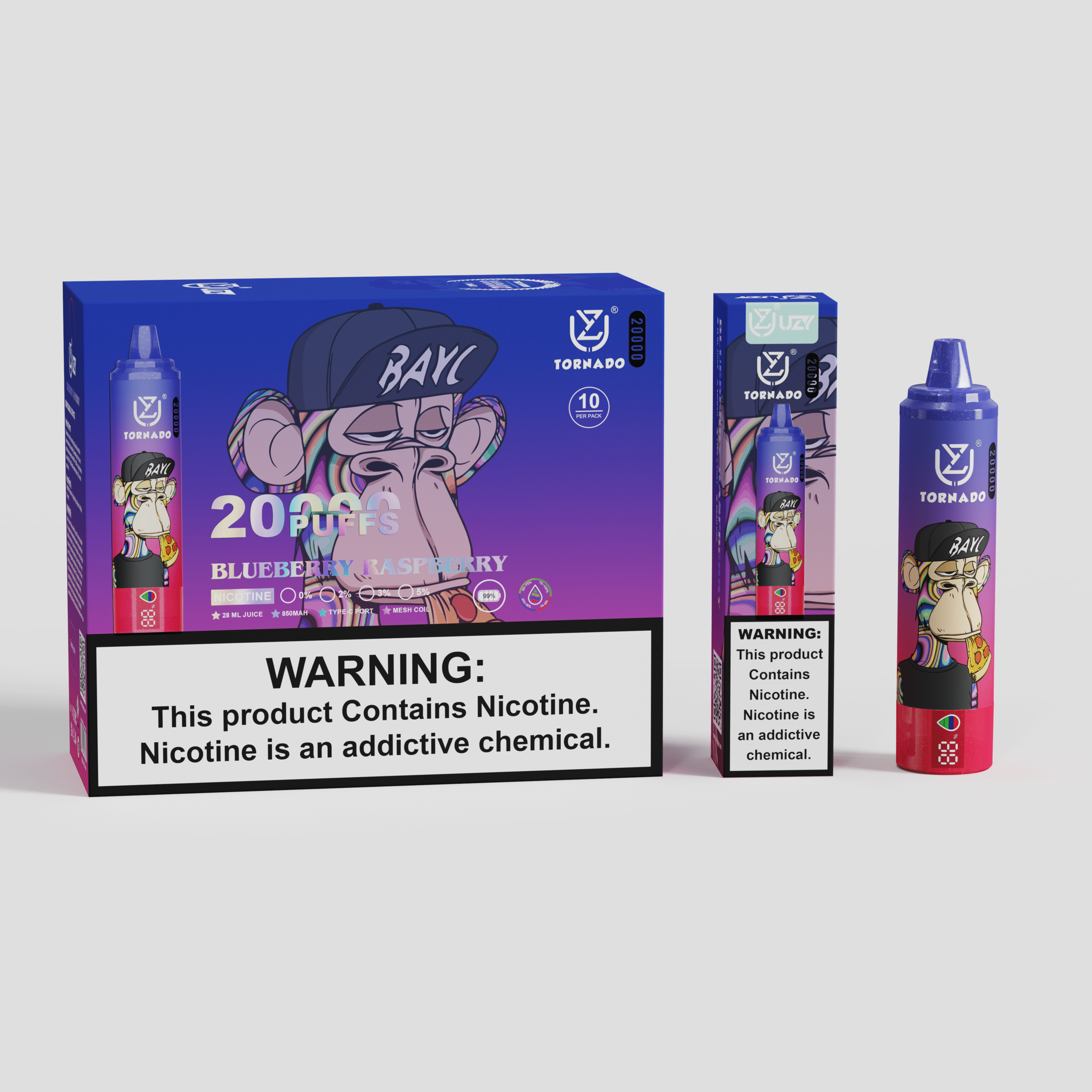 UZY Tornado 20K Puffs Einweg Vape | 20.000 Züge, LED Display, Type-C, EU Lager