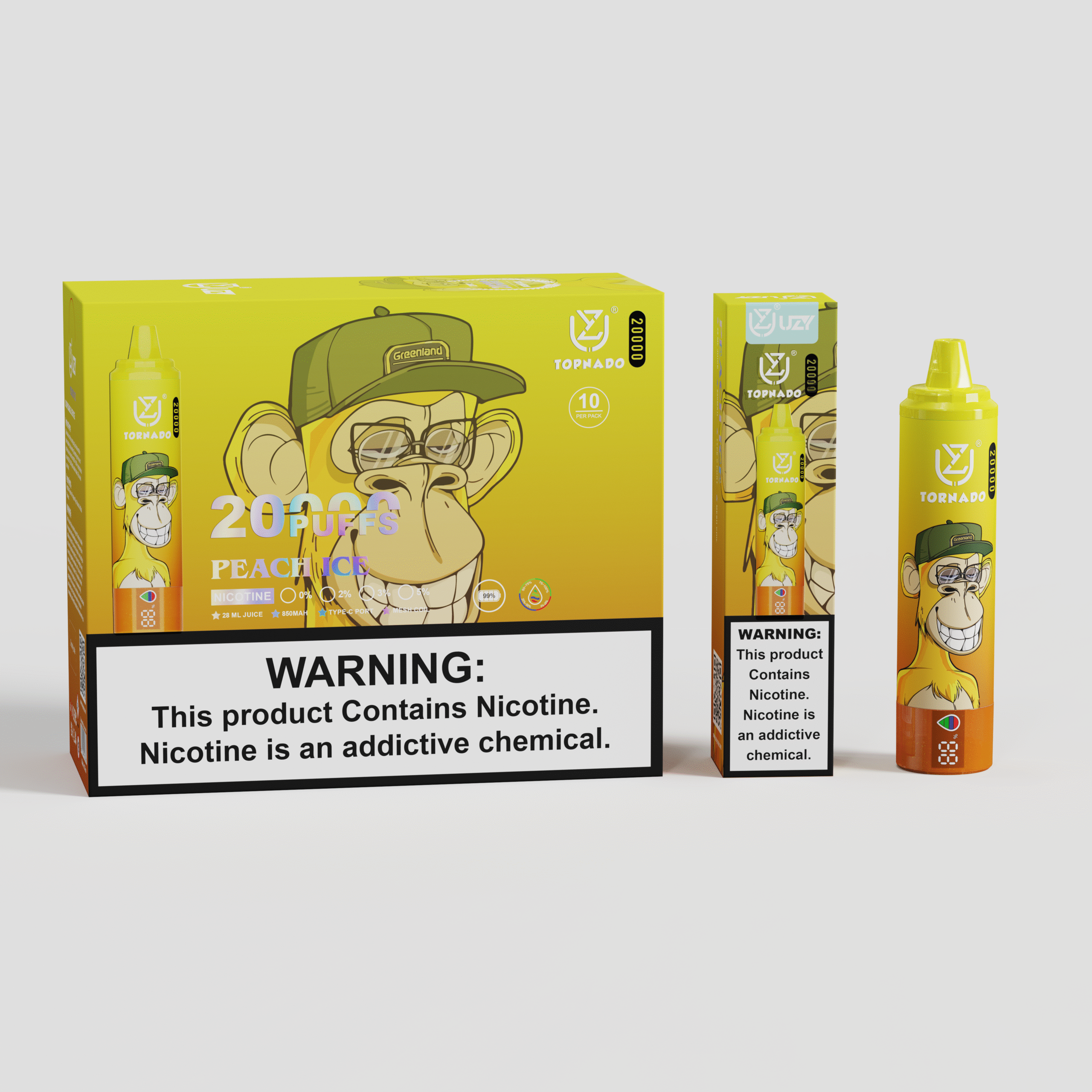 UZY Tornado 20K Puffs Einweg Vape | 20.000 Züge, LED Display, Type-C, EU Lager