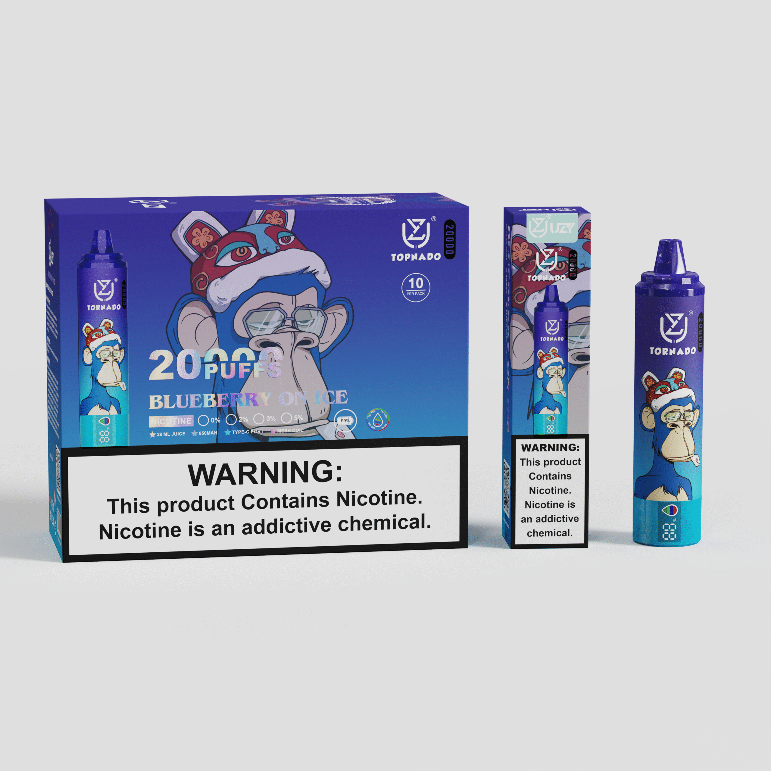 UZY Tornado 20K Puffs Einweg Vape | 20.000 Züge, LED Display, Type-C, EU Lager