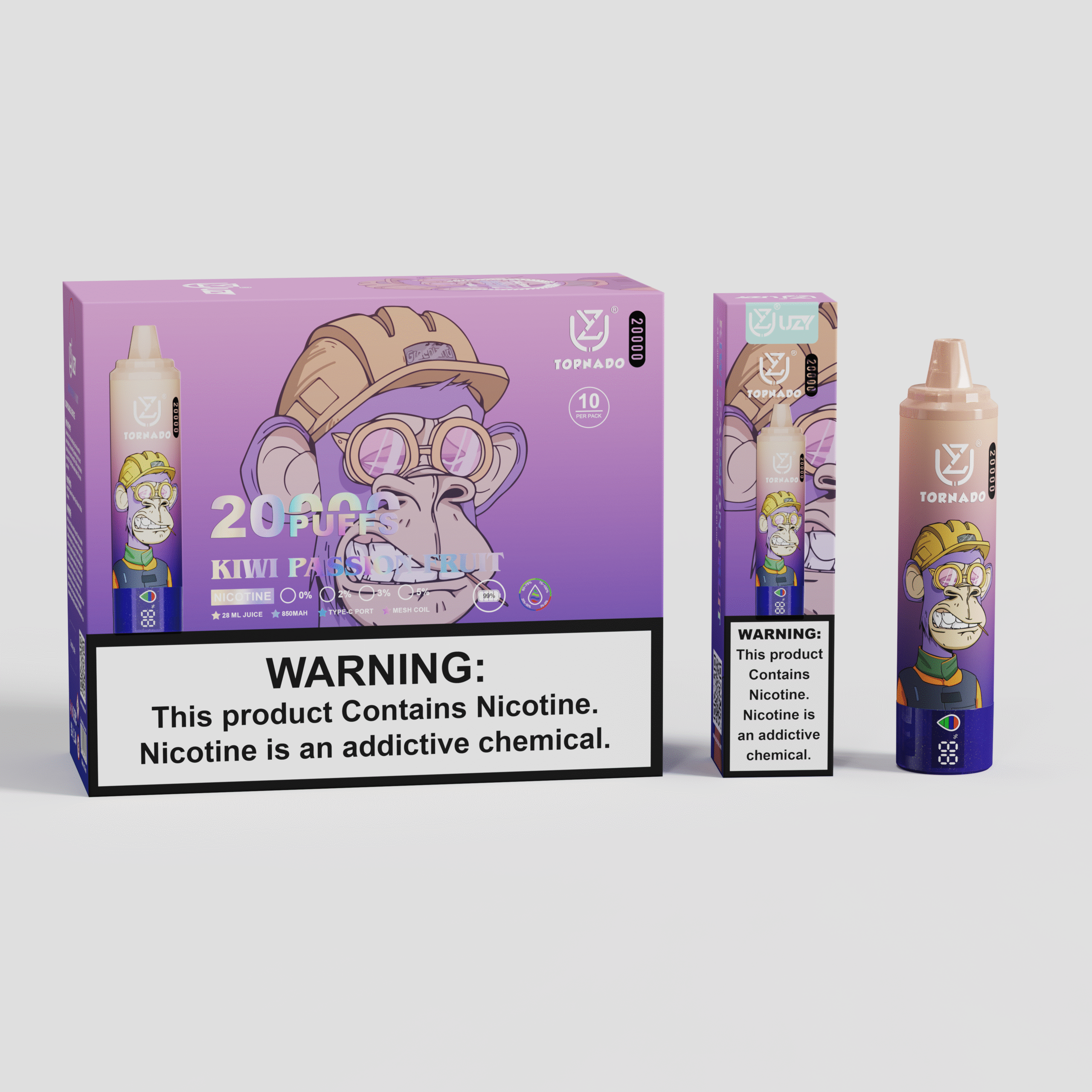 UZY Tornado 20K Puffs Einweg Vape | 20.000 Züge, LED Display, Type-C, EU Lager