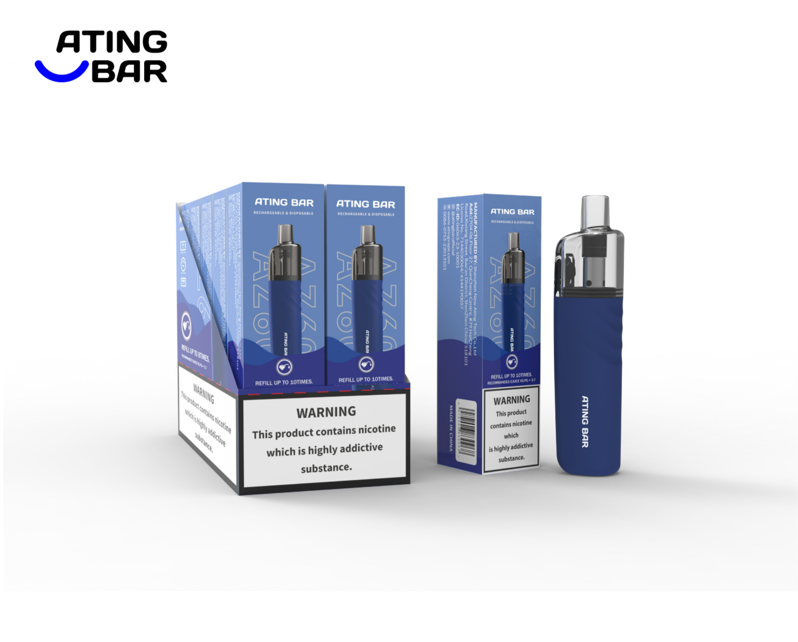 ATINGBAR AZ60 EINWEG NACHFÜLLBARES POD SYSTEM 