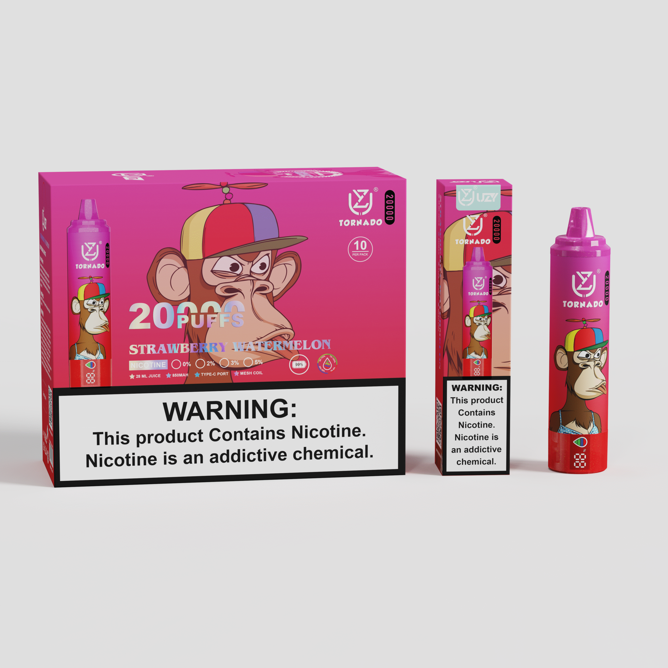 UZY Tornado 20K Puffs Einweg Vape | 20.000 Züge, LED Display, Type-C, EU Lager