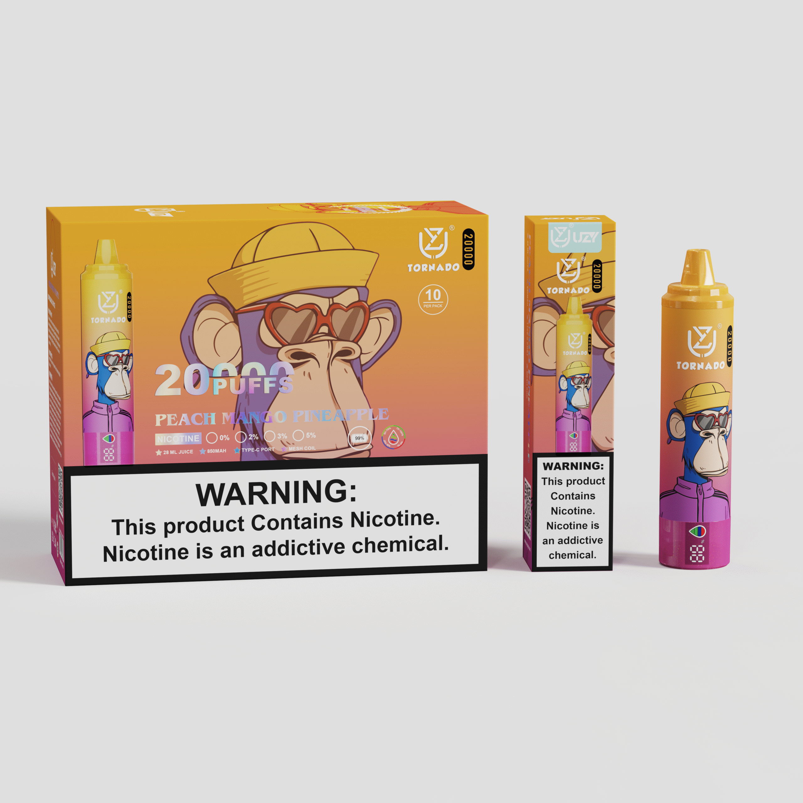 UZY Tornado 20K Puffs Einweg Vape | 20.000 Züge, LED Display, Type-C, EU Lager