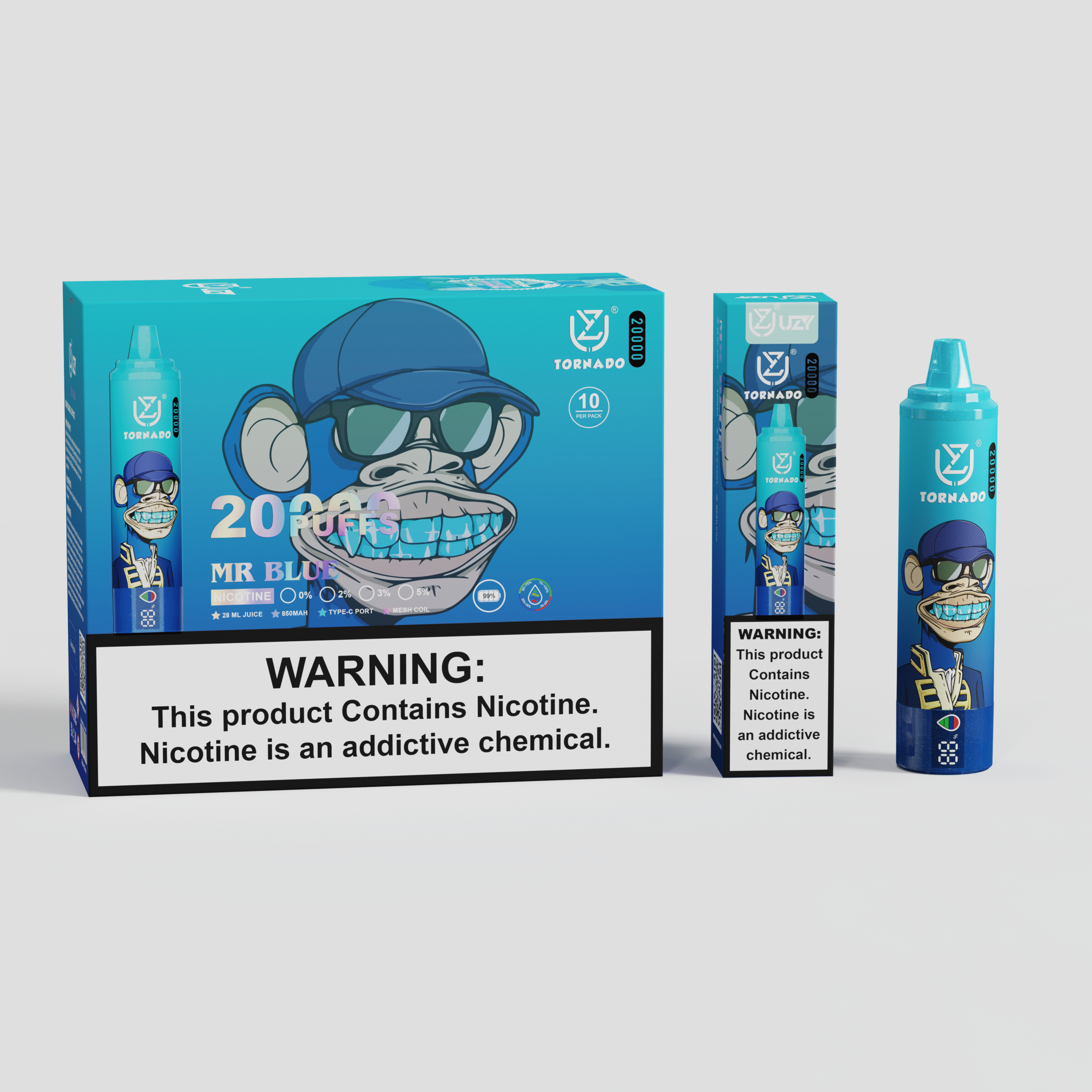 UZY Tornado 20K Puffs Einweg Vape | 20.000 Züge, LED Display, Type-C, EU Lager